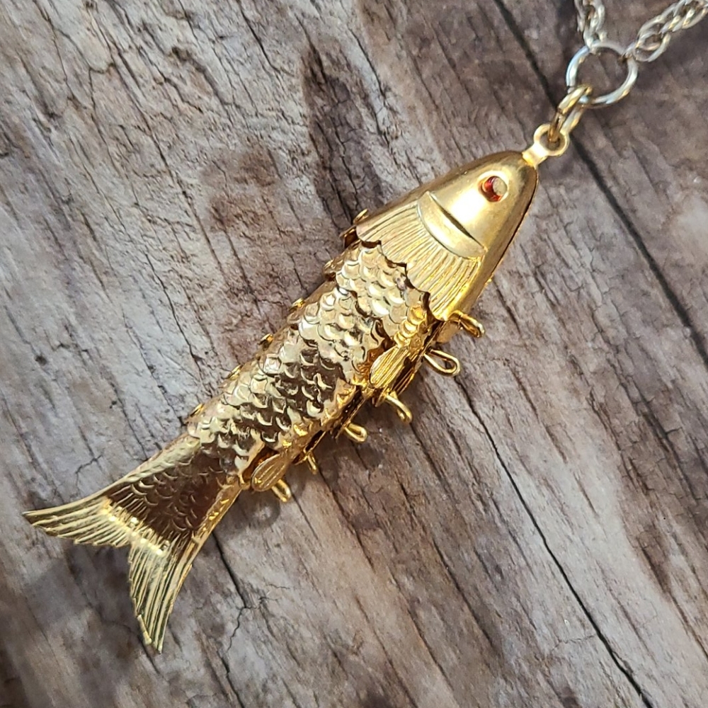 VTG Articulated Koi Fish Pendent Necklace